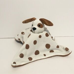 IKEA Puppy Dog Lovey Security Blanket Dromslott White Brown Polka Dot Baby Plush